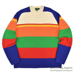 1990's J.CREW MULTI WIDE BORDER WOOL SWEATER... XL