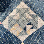 ANTIQUE INDIGO CALICO PATCHWORK QUILT BEAUTIFUL FADED... 196cm/164cm