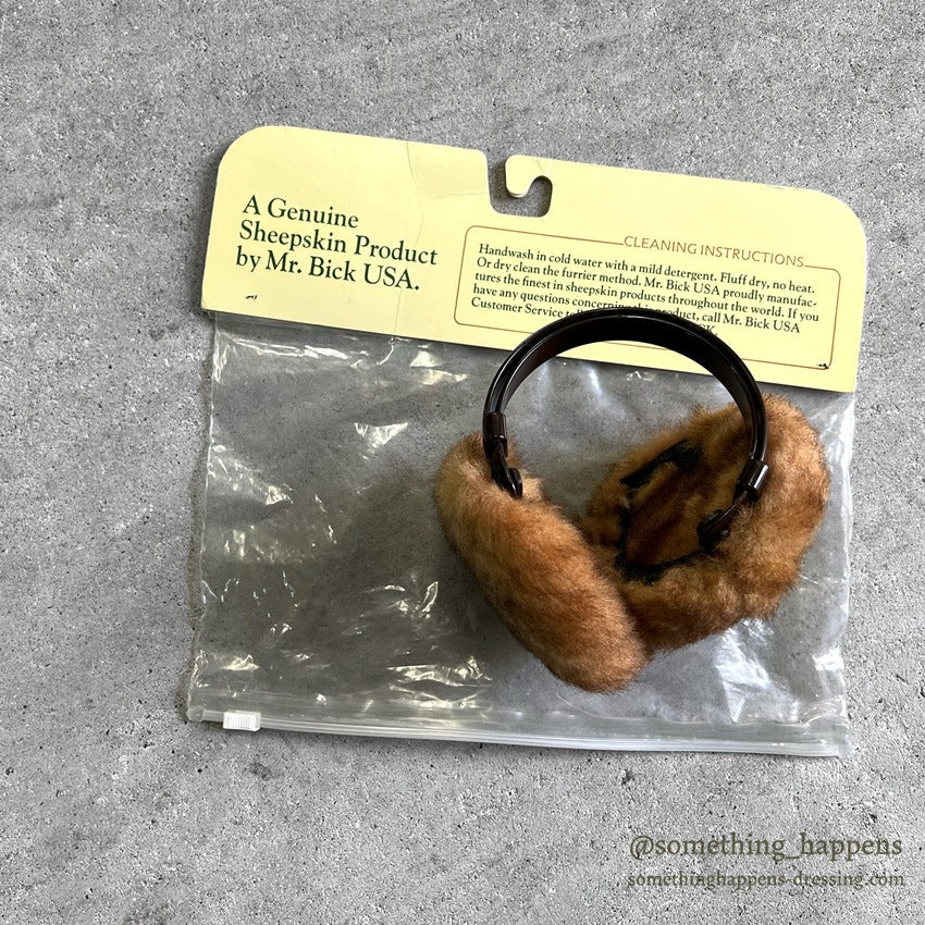 1990's DEADSTOCK BICK USA SHEEPSKIN SHEARLING EAR MUFF...