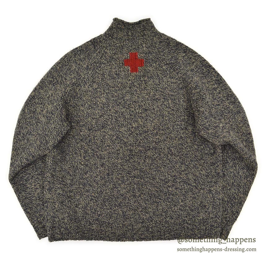 ABERCROMBIE & FITCH RED CROSS WOOL SWEATER DARK GRAY ... XL