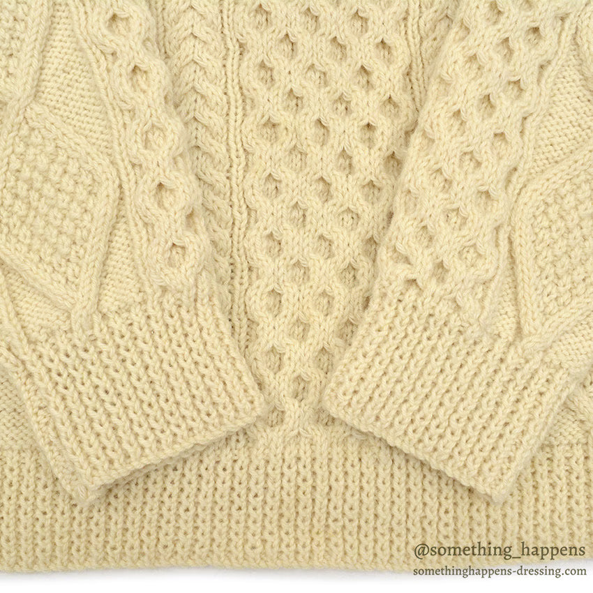 OLD IRISFREE WOOL HAND KNIT ARAN SWEATER...