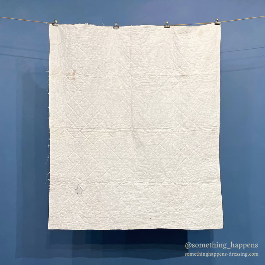 REDWORK HAND EMBROIDERY BABY QUILT... 120cm/107cm
