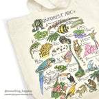 1990's STUDIO Q RAINFOREST ABC's PRINT CANVAS TOTE BAG...