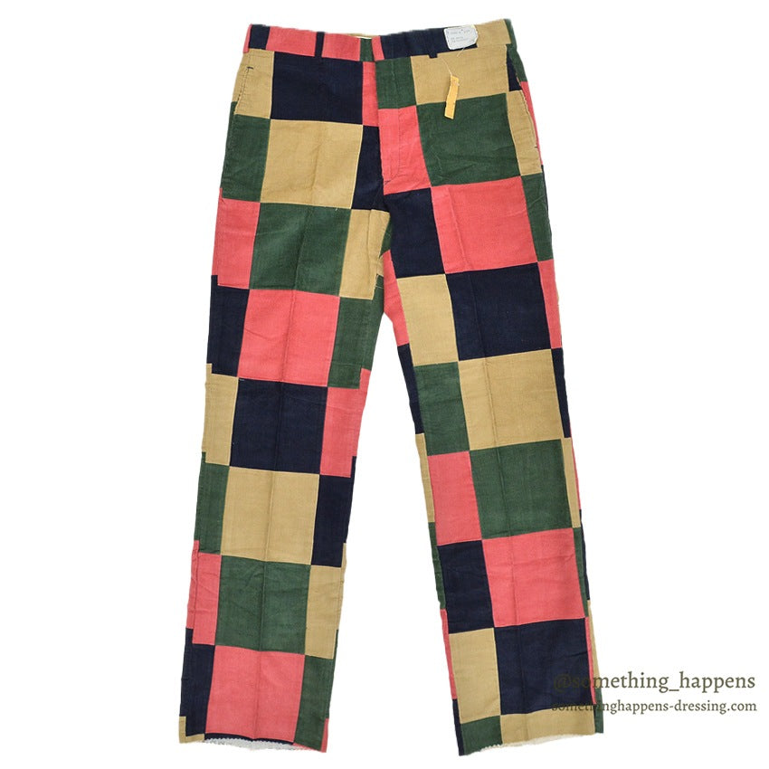 1970's~ DEADSTOCK KENSINGTON ROW PATCHWORK CORDUROY PANTS... W34