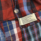 EDDIE BAUER PATCHWORK PLAID FLANNEL SHIRT ... M
