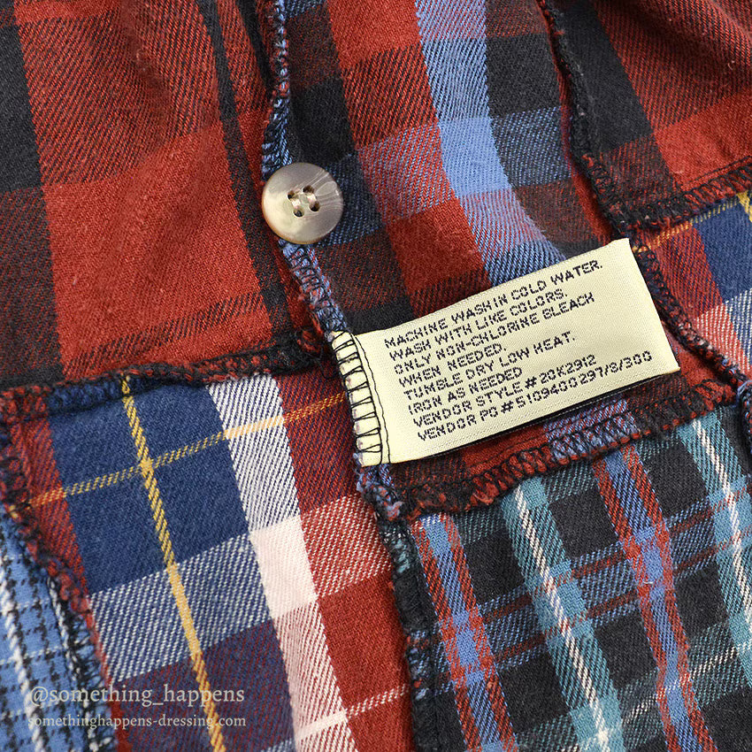 EDDIE BAUER PATCHWORK PLAID FLANNEL SHIRT ... M