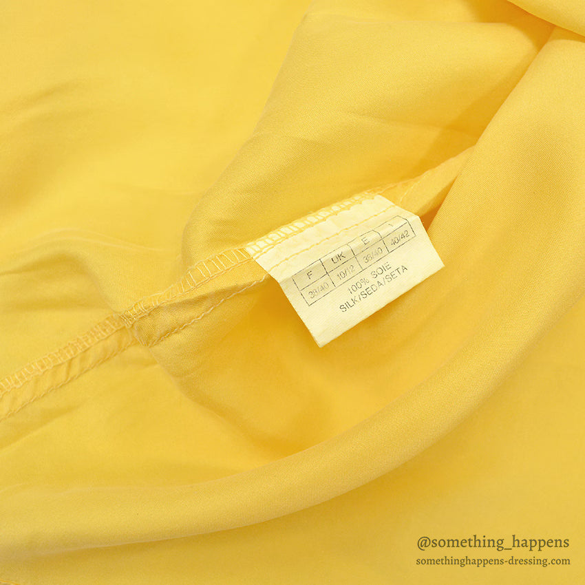 1980's~ YELLOW SILK S/S SHIRT ...