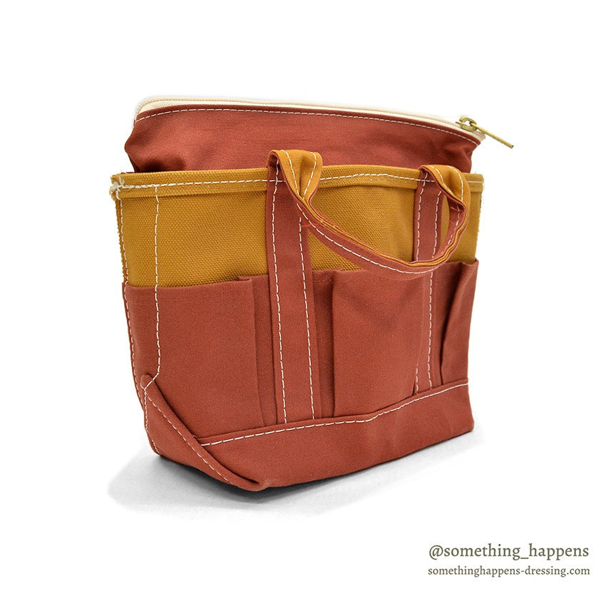 1990's~ LLBEAN CANVAS GARDEN TOTE MINI ZIP TOP ... MINT