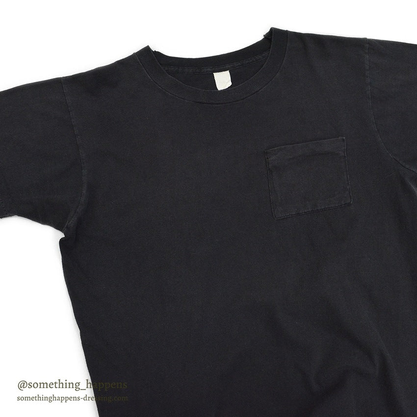 1970's~ BLACK PLAIN POCKET T-SHIRT ...