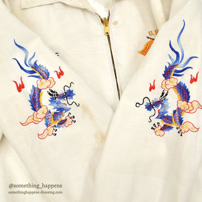 1960s VIETNAM SOUVENIR JACKET (Vietnamese style jacket) 65-66 White...