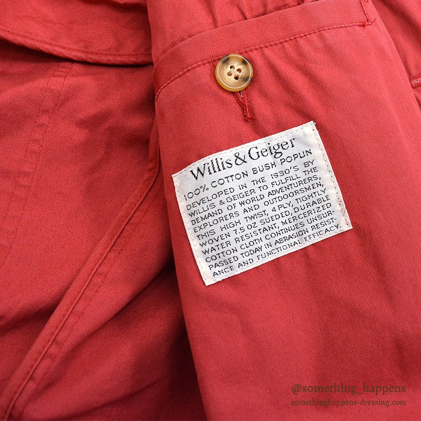 1980's~ Willis & Geiger BUSH POPLIN FIELD JACKET... L