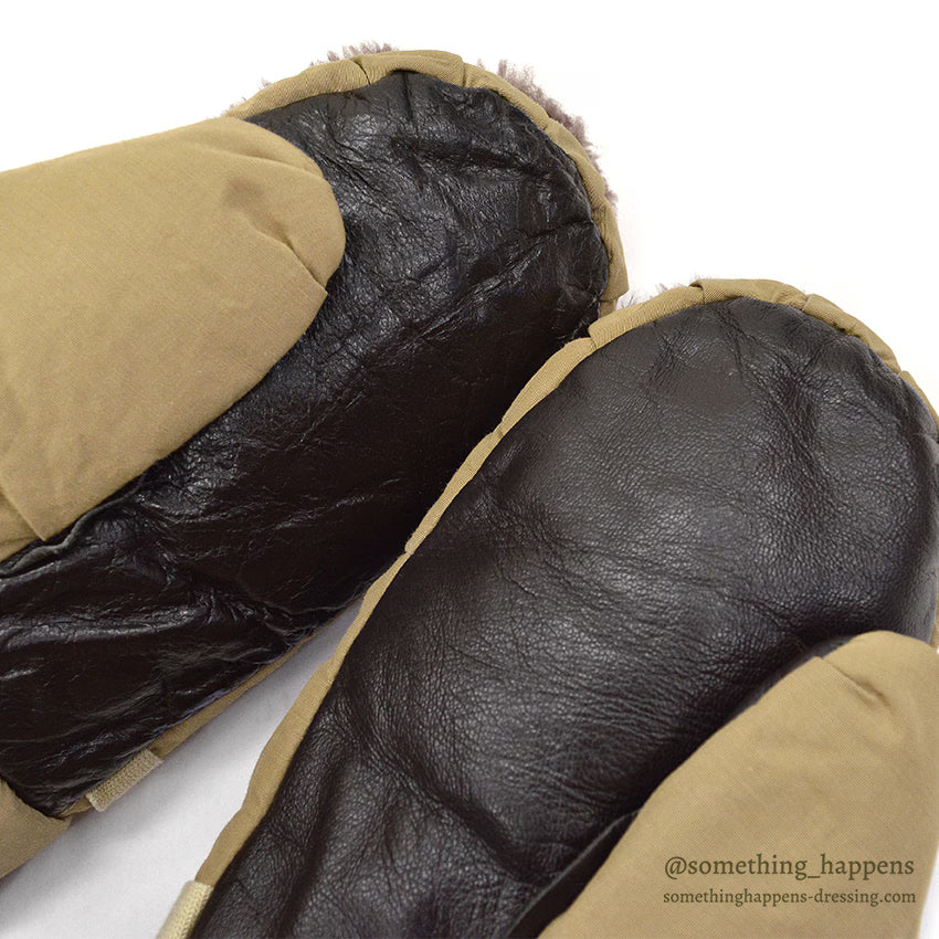 1970's~ EDDIE BAUER FUR SHEARLING DOWN MITTENS...S