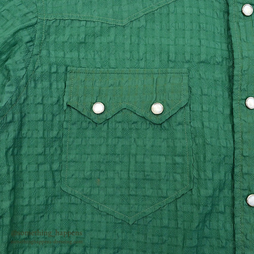 1950's UNUSUAL GREEN NYLON WESTERN SHIRT...