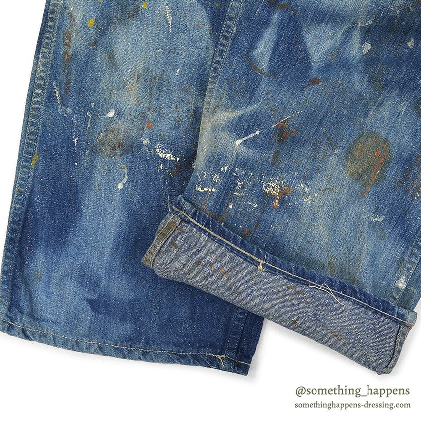1940's U.S.NAVY WW2 DENIM TROUSERS PAINT SPLATTER/FADED ... W30/L30