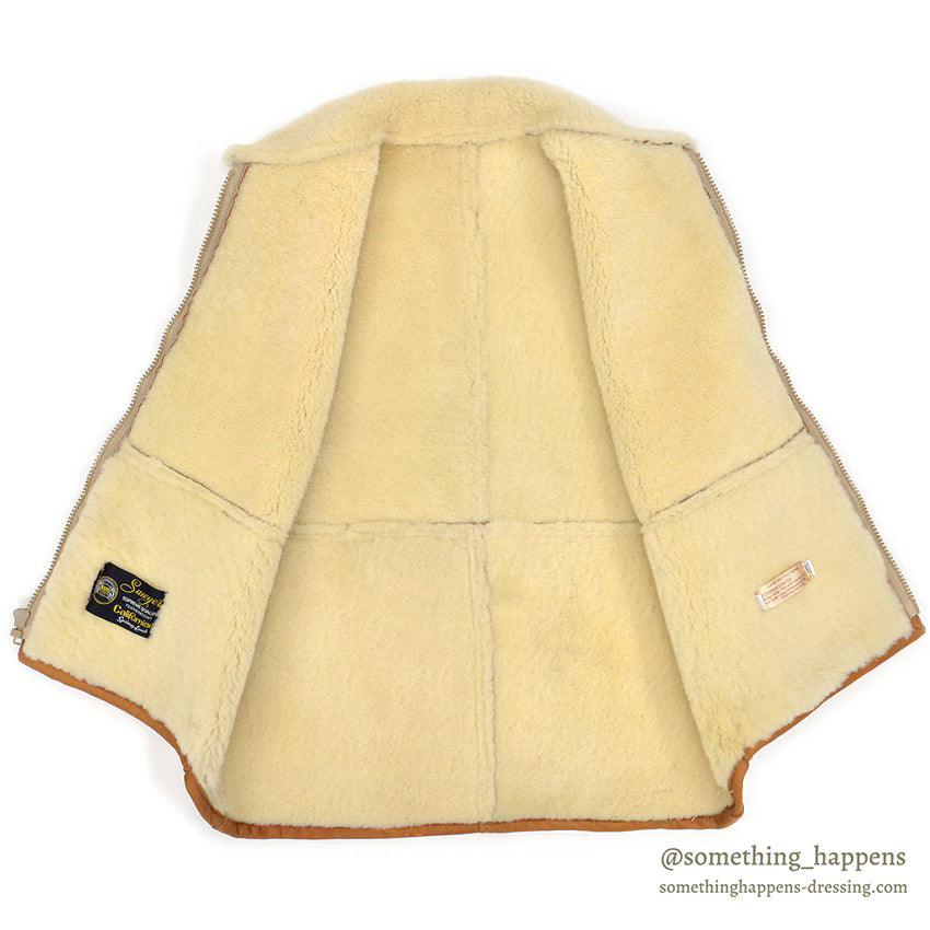 ~1990's DEADSTOCK SAWYER OF NAPA MOUTON SHEARLING VEST...L