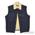 1960's LEVI'S 70579-0217 BIGE DENIM BOA VEST... 36
