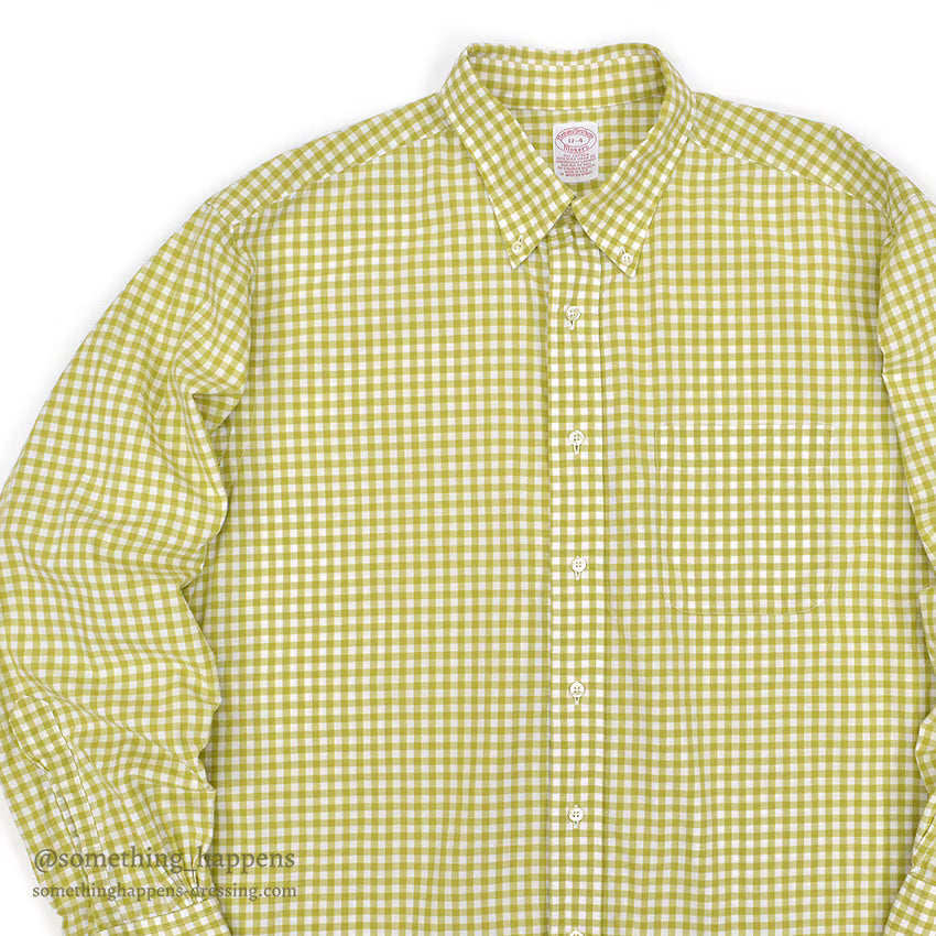 1990's BROOKS BROTHERS GINGHAM CHECK B/D SHIRT...
