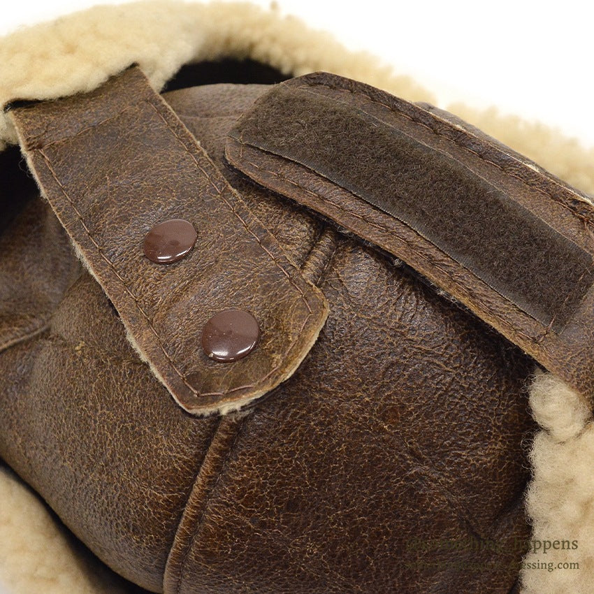 1980's BICK MOUTON SHEARLING HAT DARK BROWN ... XL