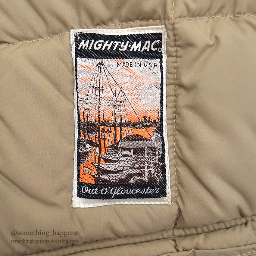 1970's MIGHTY-MAC NORSAC PRIME GOOSE DOWN VEST / TAN ... L