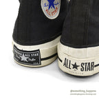 1970's~ DEADSTOCK CONVERSE CHUCK TAYLOR HI BLACK / DIFFERENT AGES... 7 1/2