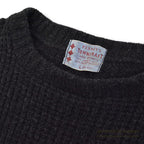 1960's TOWNCRAFT PENNEY'S WAFFLE WEAVE SWEATER BLACK ... L