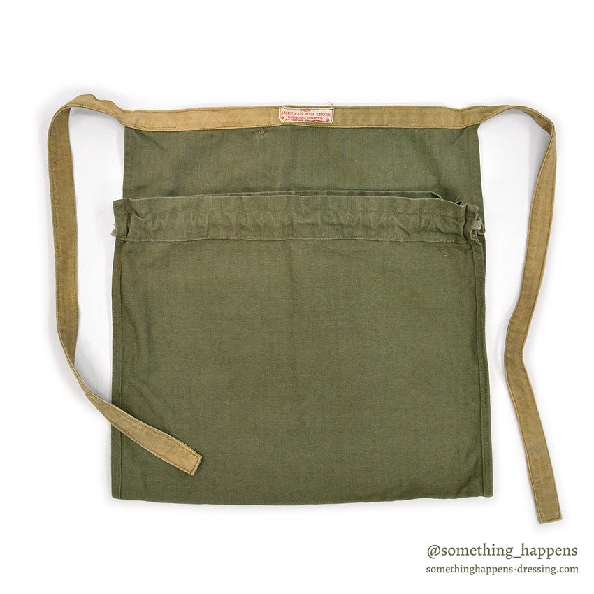 1940's AMERICAN RED CROSS WW2 HBT APRON DITTY BAG / TWO TONE...