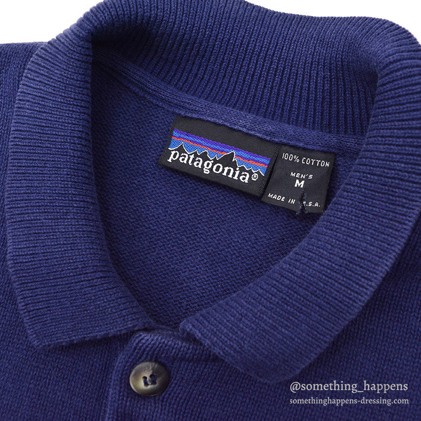 1980's PATAGONIA HEAVY WEIGHT COTTON POLO SWEATER...M