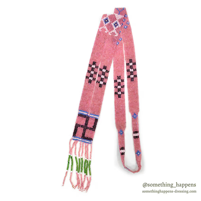 NATIVE AMERICAN SEED BEADS NECKLACE / WHIRLING LOG...