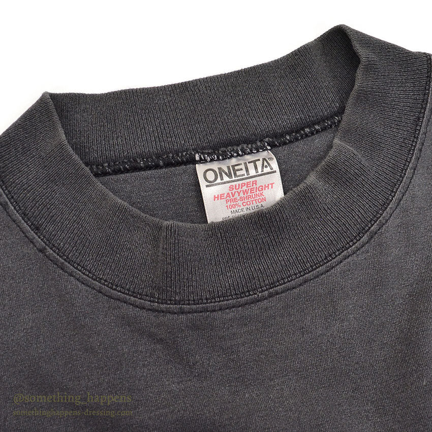 1990's ONEITA FADED BLACK L/S TEE / SUPER HEAVYWEIGHT ... XL