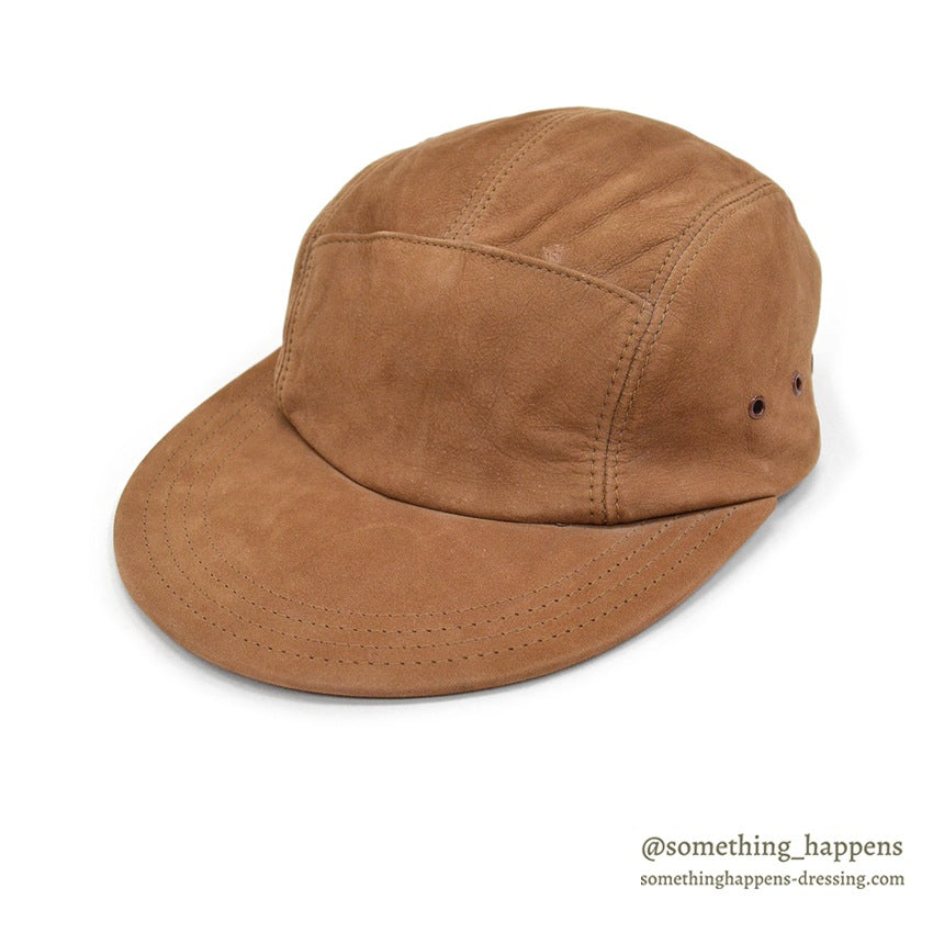 1980's LLBEAN CHESTNUT LEATHER CAP... L/XL