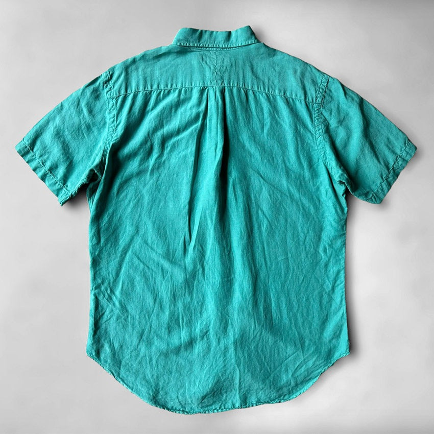 1990's POLO RALPH LAUREN LINEN/SILK S/S SHIRT ... M