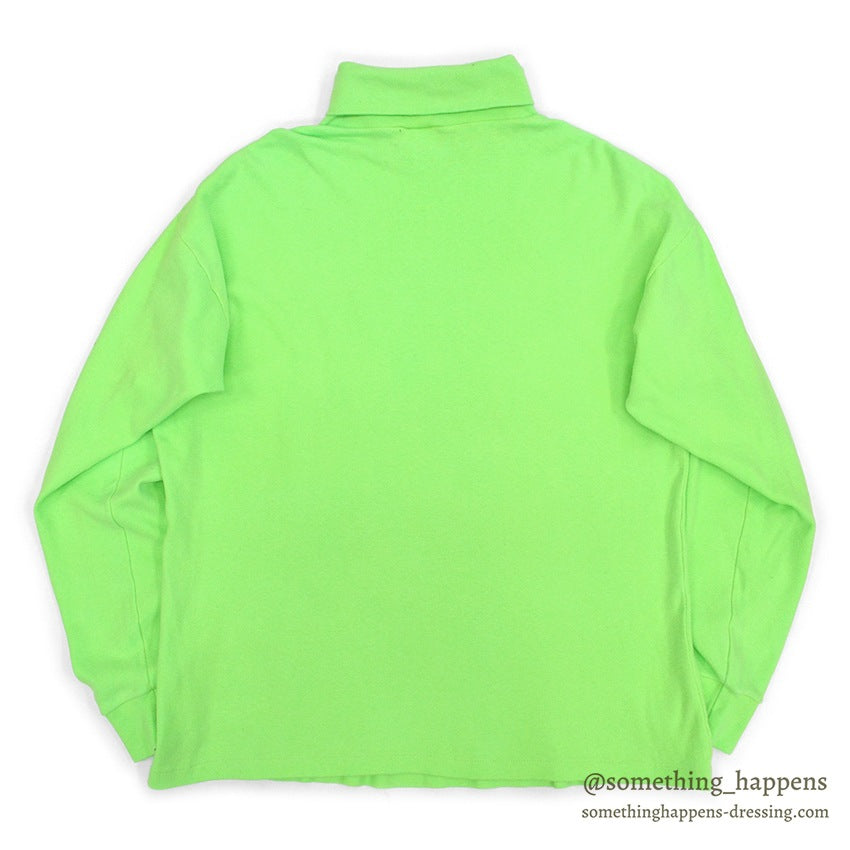 1980's~ MEISTER LIME GREEN TURTLE NECK TEE...L