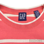 ~1990's GAP PINK/WHITE STRIPE COTTON T-SHIRT ... M