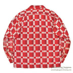 ~1950's GEOMETRIC ZIG ZAG PATTERN PRINT FLANNEL SHIRT...