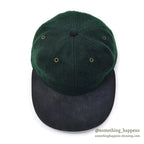 1990's LAKE OF THE ISLES GREEN WOOL / SUEDE LEATHER CAP... L