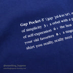 1990's~ GAP BACK PRINT POCKET T-SHIRT / BLUE ... M