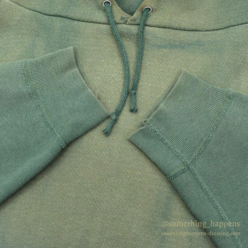 1960's OLD GREEN FADED SWEAT PARKA / BIG SIZE...