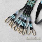 NATIVE AMERICAN SEED BEADS NECKLACE / WHIRLING LOGS...
