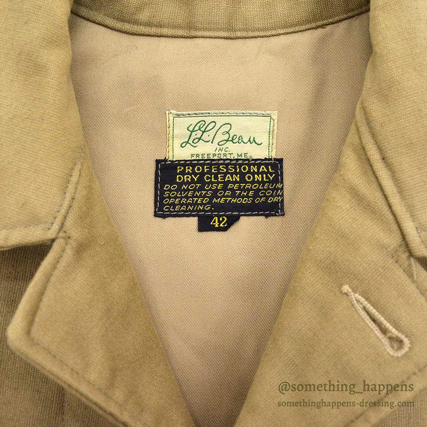 1960's L.L.BEAN JUNGLE CLOTH WARDEN JACKET / ALMOST DEADSTOCK ... 42