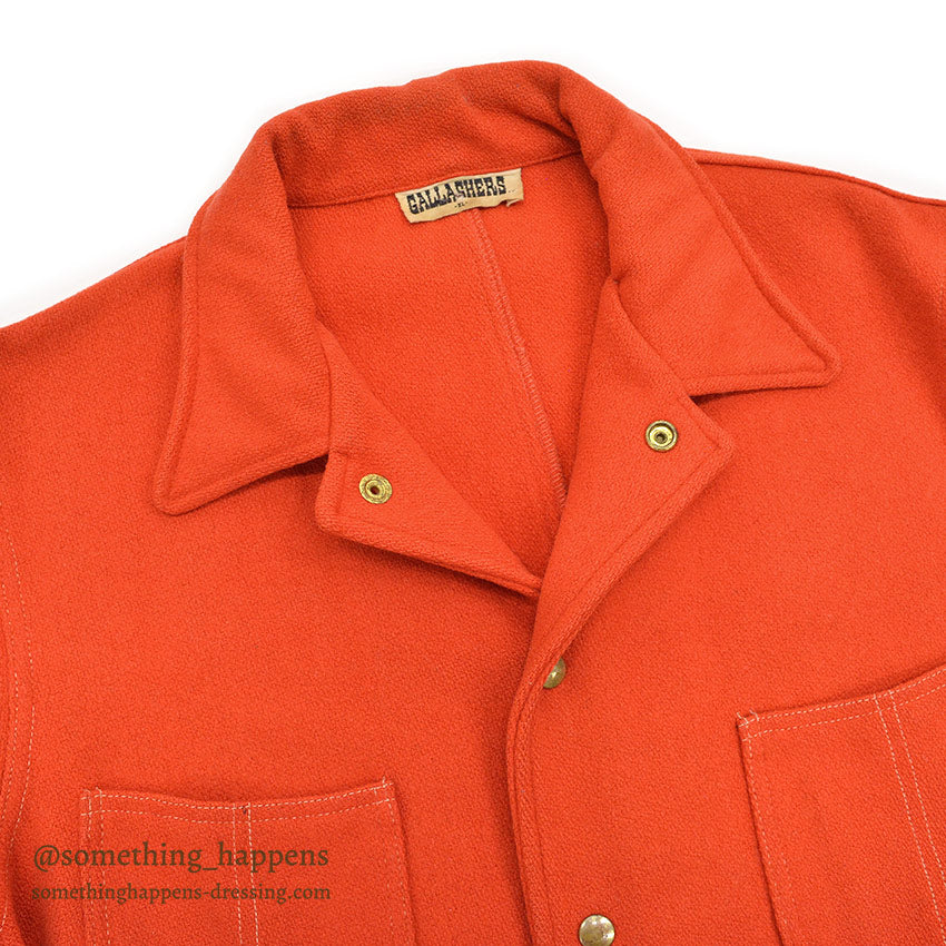 1970's GALLAGHERS ORANGE WOOL COVERALL...XL