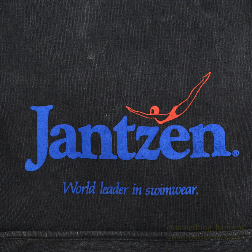1980's~ JANTZEN BLACK COTTON TOTE BAG ...