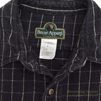1990's BERNE BLACK COTTON HEAVY FLANNEL SHIRT... L