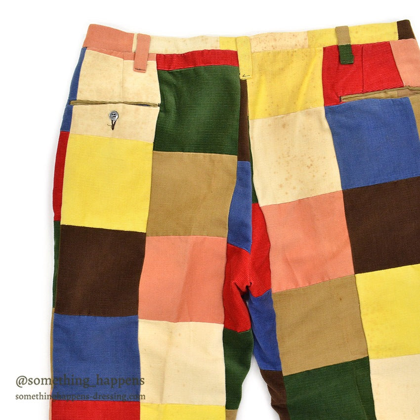1970's DEADSTOCK HALRIN PATCHWORK CORDUROY PANTS...W38