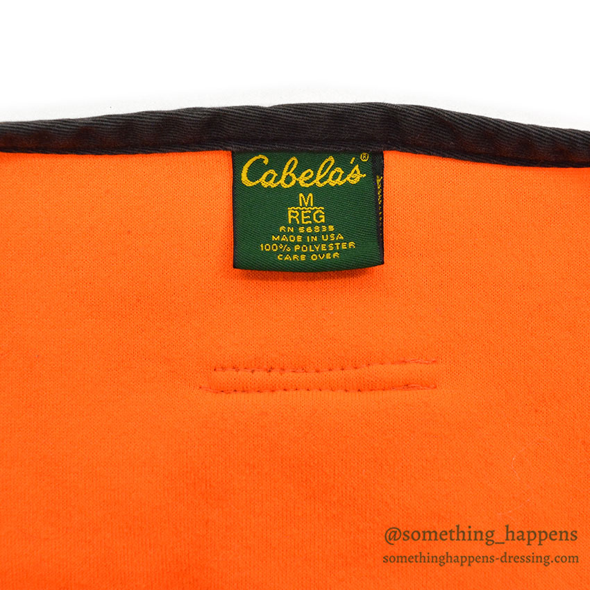 1990's CABELA'S TREE CAMO ORANGE FLEECE VEST...M