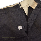c.1940 DEADSTOCK OLD COTTON STRIPE WORK PANTS / ESSEX TROUSERS ... W33/L31