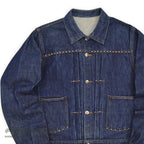 1940's~ MONTGOMERY WARD 101 BUCKLE BACK DENIM JACKET / COOL STUDS...
