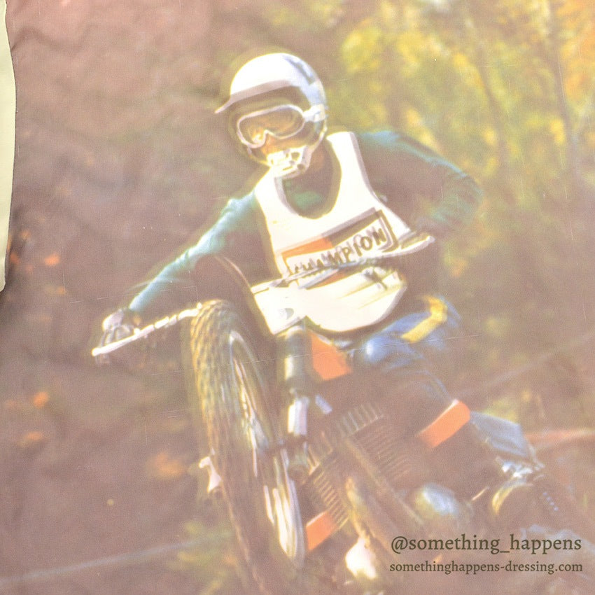 1970's TOWNCRAFT MOTOCROSS PICTURE PRINT NYLON JACKET ... M