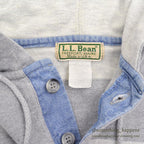 1980's LLBEAN STRIPED COTTON SWEAT HOODIE... L-TALL