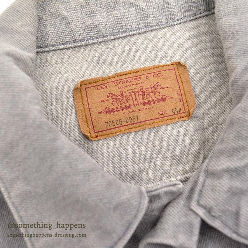 1980's Levi's 70506-0257 DENIM JACKET / GRAY... 44R