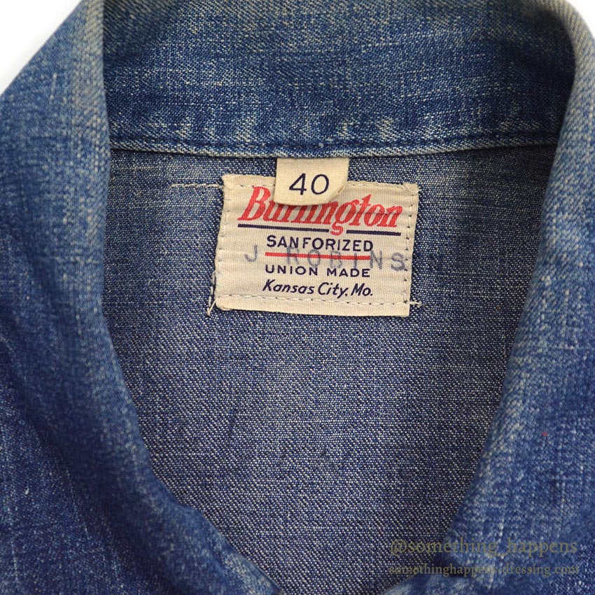 ~1960's BURLINGTON TYPE 91-B DENIM JACKET ... 40